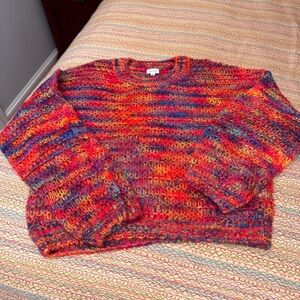 LE LIS Collection Rainbow 🌈 Knit Crew Loose Knit Oversized Pullover Size Large